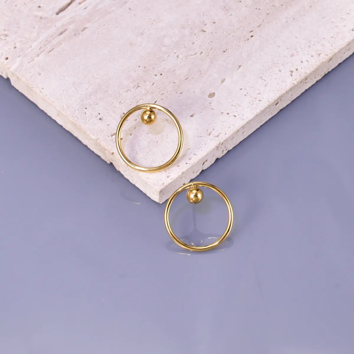 1 Pair Simple Style Commute Solid Color 304 Stainless Steel Titanium Steel 18K Gold Plated Ear Studs