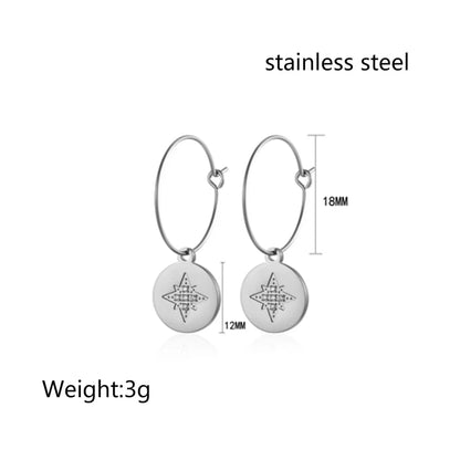 1 Pair Simple Style Commute Solid Color Inlay Titanium Steel Zircon Drop Earrings