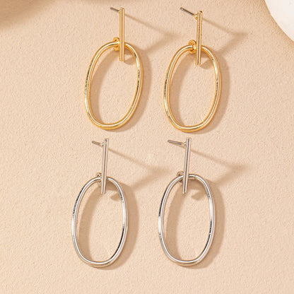 1 Pair Simple Style Commute Solid Color Iron Drop Earrings