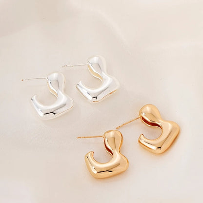 1 Pair Simple Style Commute Solid Color Irregular Polishing Plating Copper Gold Plated Silver Plated Ear Studs