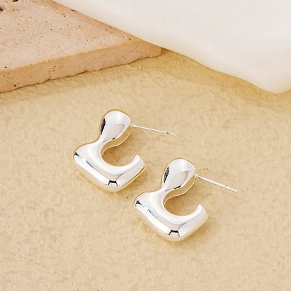 1 Pair Simple Style Commute Solid Color Irregular Polishing Plating Copper Gold Plated Silver Plated Ear Studs