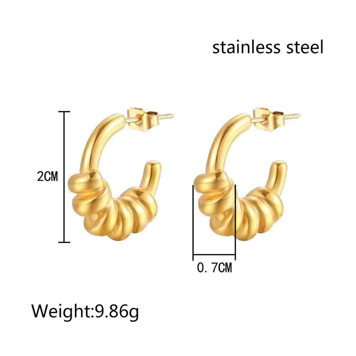 1 Pair Simple Style Commute Solid Color Irregular Titanium Steel Ear Studs