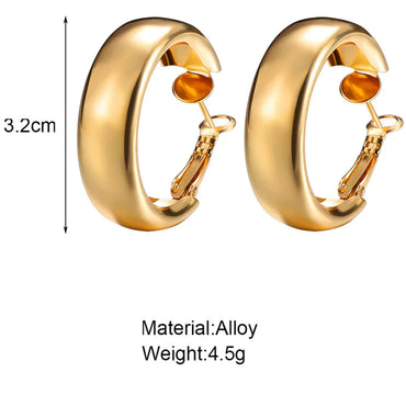 1 Pair Simple Style Commute Solid Color Plating Alloy Gold Plated Earrings