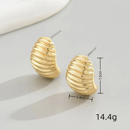 1 Pair Simple Style Commute Solid Color Plating Alloy Iron Ear Studs