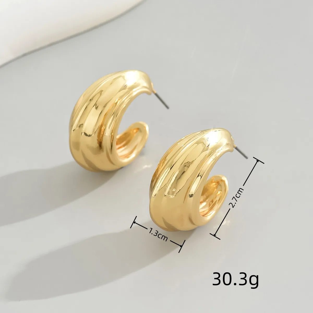 1 Pair Simple Style Commute Solid Color Plating Alloy Iron Ear Studs