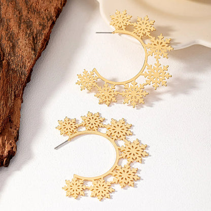 1 Pair Simple Style Commute Solid Color Plating Hollow Out Ferroalloy 14k Gold Plated Ear Studs