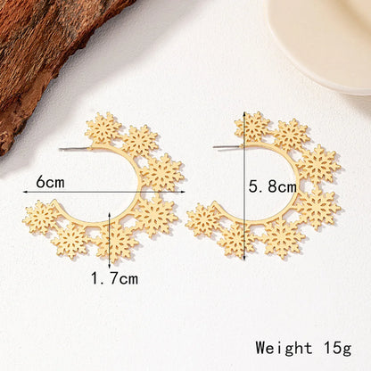 1 Pair Simple Style Commute Solid Color Plating Hollow Out Ferroalloy 14k Gold Plated Ear Studs