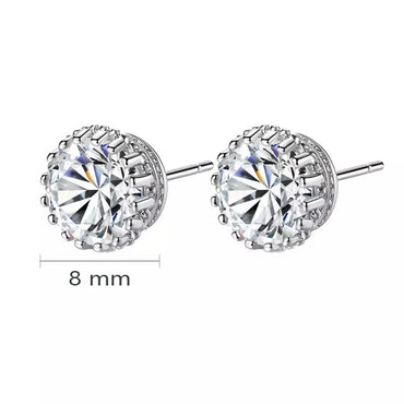 1 Pair Simple Style Commute Solid Color Plating Inlay Copper Zircon White Gold Plated Rhodium Plated Ear Studs