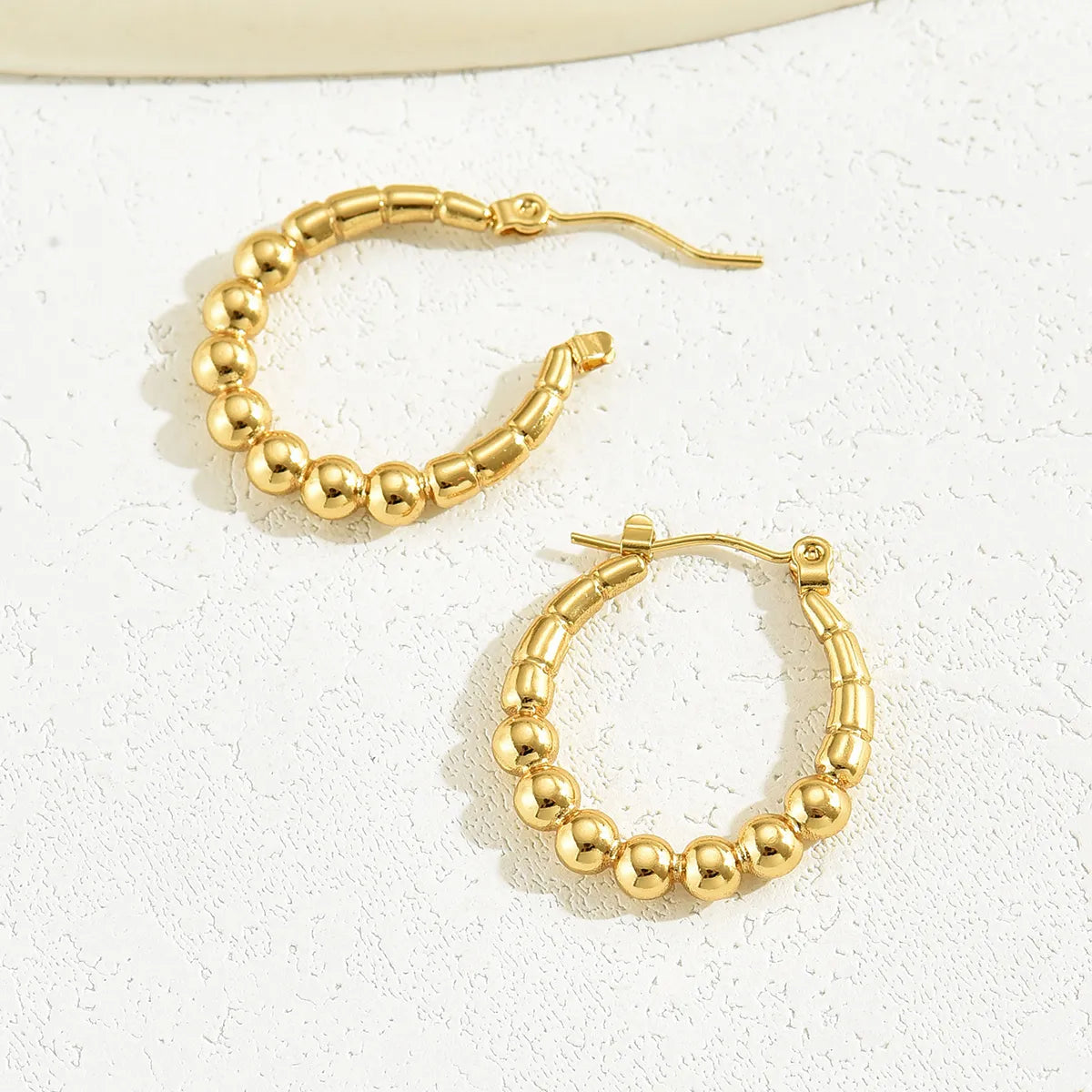 1 Pair Simple Style Commute Solid Color Plating Stainless Steel 18k Gold Plated Earrings