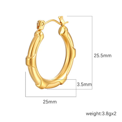 1 Pair Simple Style Commute Solid Color Plating 201 Stainless Steel 18K Gold Plated Earrings