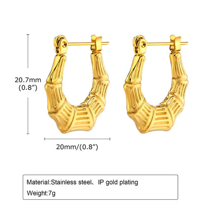 1 Pair Simple Style Commute Solid Color Plating Stainless Steel Gold Plated Earrings