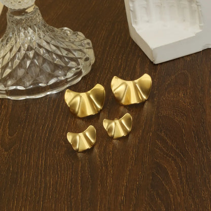 1 Pair Simple Style Commute Solid Color Polishing Plating Stainless Steel 18k Gold Plated Ear Studs