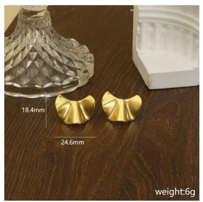 1 Pair Simple Style Commute Solid Color Polishing Plating Stainless Steel 18k Gold Plated Ear Studs