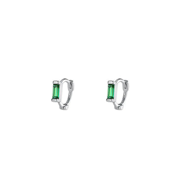 1 Pair Simple Style Commute Square Inlay Sterling Silver Zircon Earrings