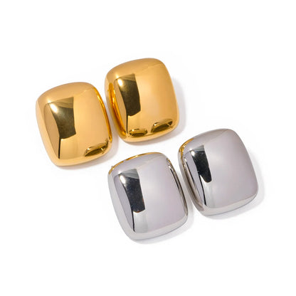 1 Pair Simple Style Commute Square Plating Stainless Steel 18k Gold Plated Ear Studs