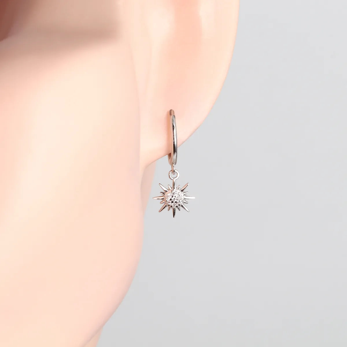 1 Pair Simple Style Commute Star Inlay Sterling Silver Zircon Drop Earrings