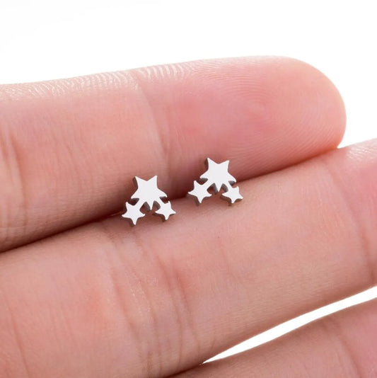 1 Pair Simple Style Commute Star Polishing Plating Stainless Steel 18k Gold Plated Ear Studs