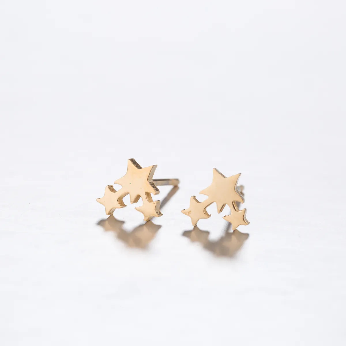 1 Pair Simple Style Commute Star Polishing Plating Stainless Steel 18k Gold Plated Ear Studs