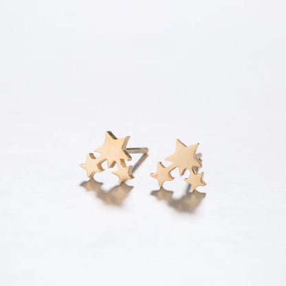 1 Pair Simple Style Commute Star Polishing Plating Stainless Steel 18k Gold Plated Ear Studs