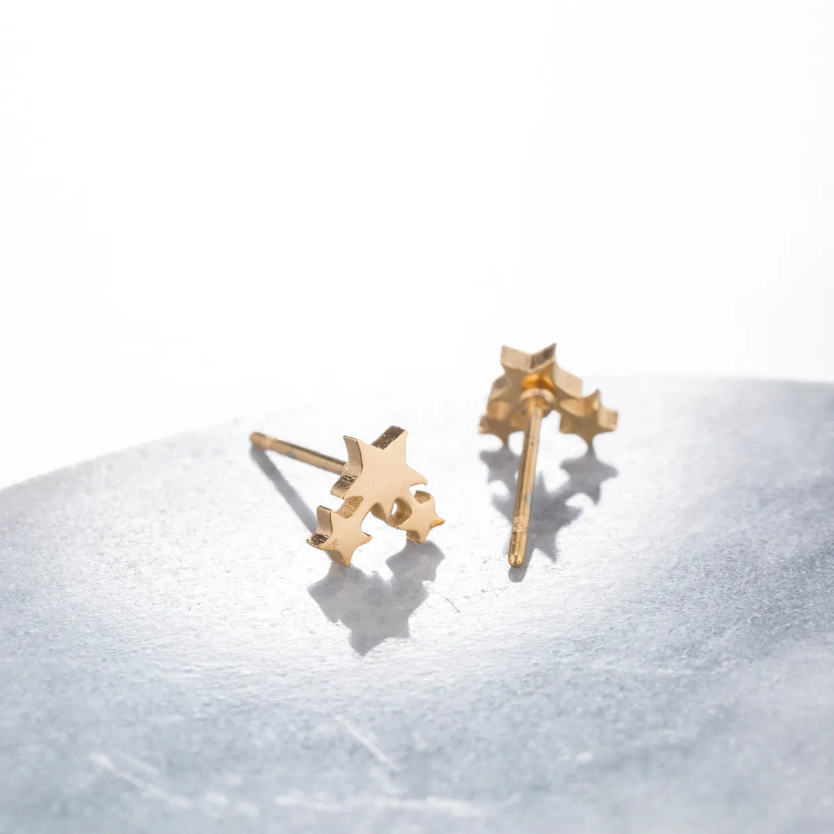 1 Pair Simple Style Commute Star Polishing Plating Stainless Steel 18k Gold Plated Ear Studs