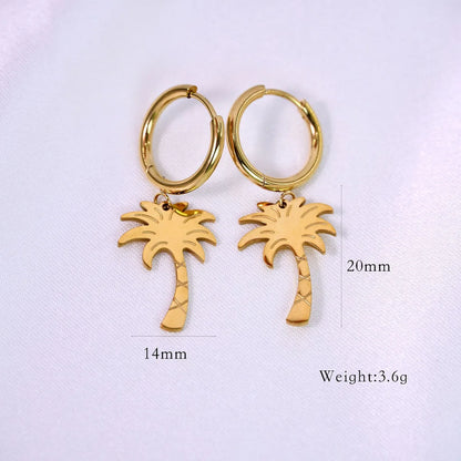 1 Pair Simple Style Commute Starfish Shell 304 Stainless Steel 14K Gold Plated Drop Earrings