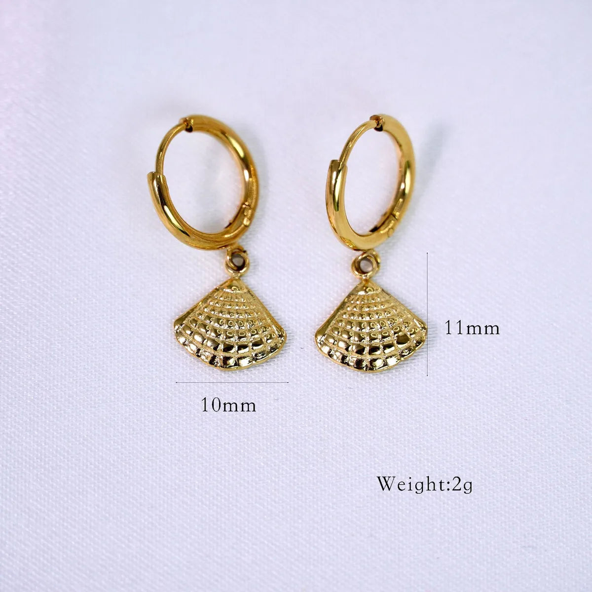 1 Pair Simple Style Commute Starfish Shell 304 Stainless Steel 14K Gold Plated Drop Earrings