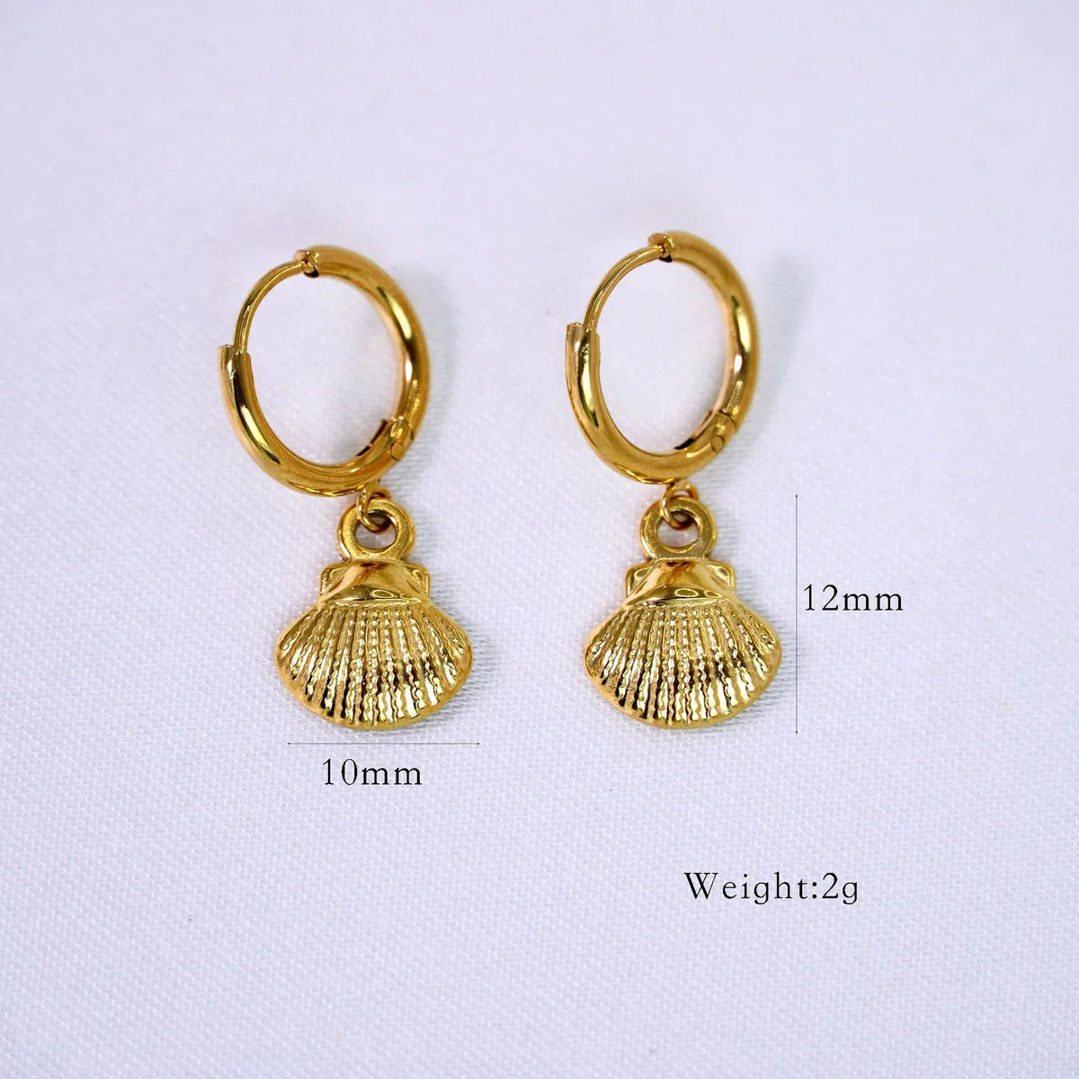 1 Pair Simple Style Commute Starfish Shell 304 Stainless Steel 14K Gold Plated Drop Earrings