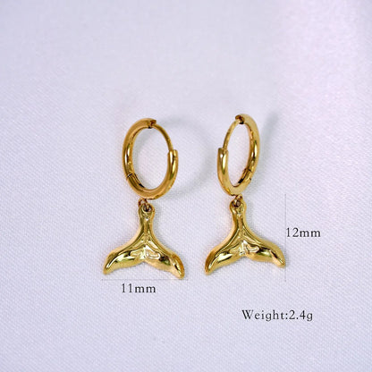 1 Pair Simple Style Commute Starfish Shell 304 Stainless Steel 14K Gold Plated Drop Earrings