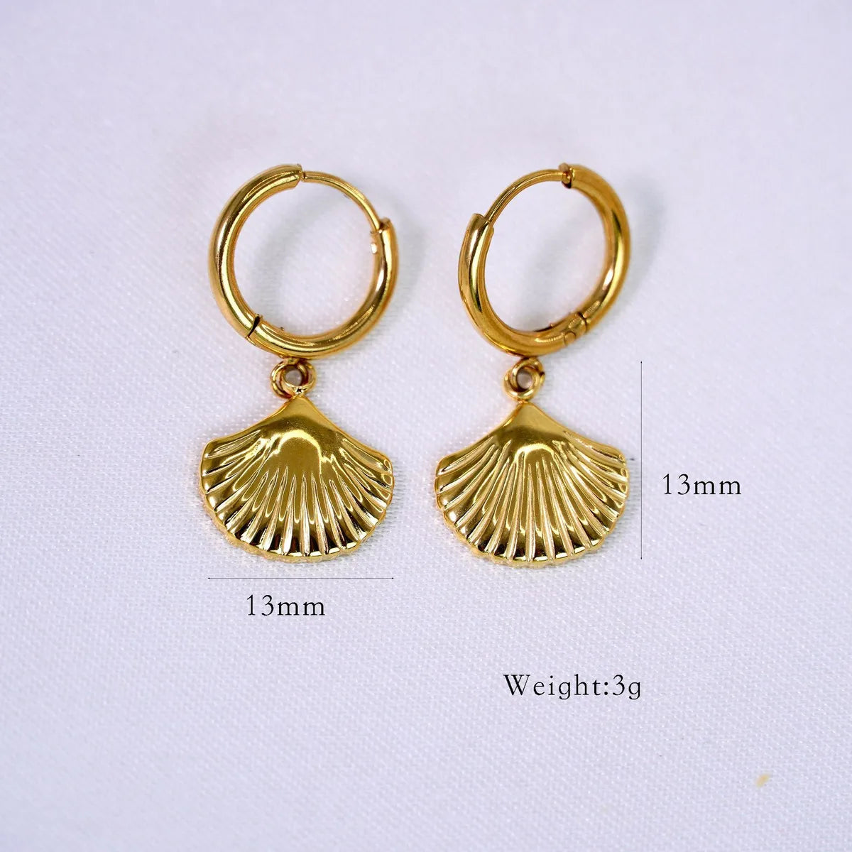 1 Pair Simple Style Commute Starfish Shell 304 Stainless Steel 14K Gold Plated Drop Earrings