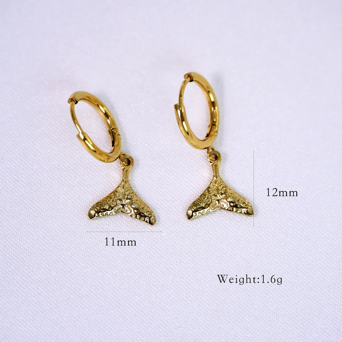 1 Pair Simple Style Commute Starfish Shell 304 Stainless Steel 14K Gold Plated Drop Earrings