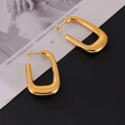 1 Pair Simple Style Commute U Shape 304 Stainless Steel 18K Gold Plated Ear Studs