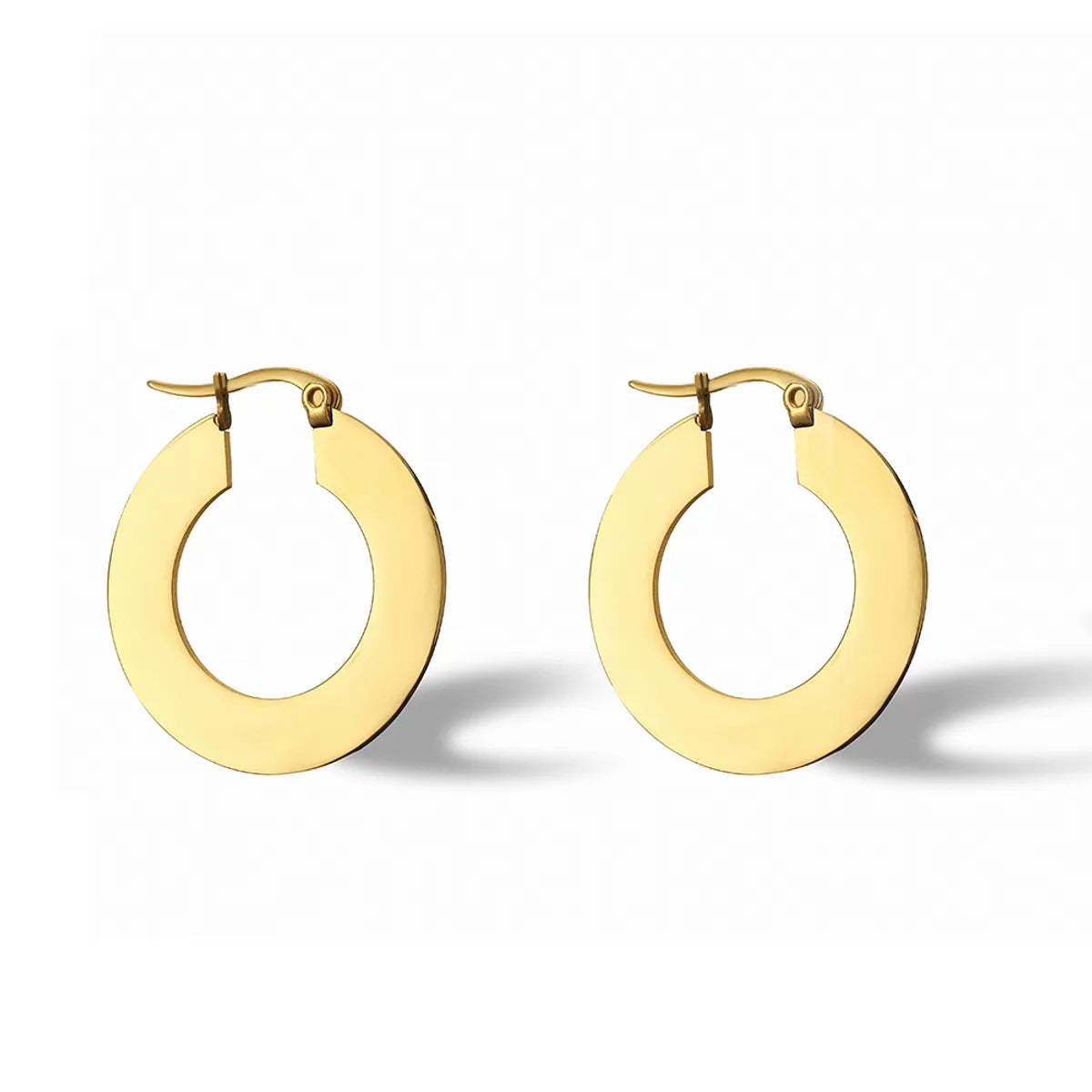 1 Pair Simple Style Commute U Shape Semicircle Round Plating 304 Stainless Steel 18K Gold Plated Earrings