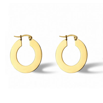 1 Pair Simple Style Commute U Shape Semicircle Round Plating 304 Stainless Steel 18K Gold Plated Earrings