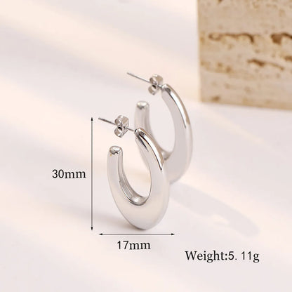 1 Pair Simple Style Commute U Shape Stainless Steel Ear Studs