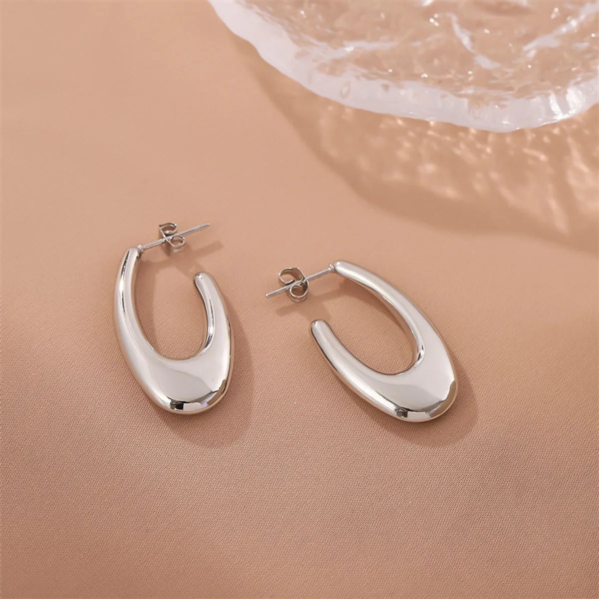 1 Pair Simple Style Commute U Shape Stainless Steel Ear Studs