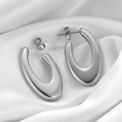 1 Pair Simple Style Commute U Shape Stainless Steel Ear Studs