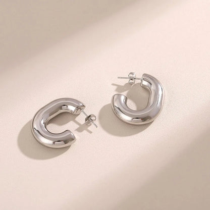 1 Pair Simple Style Commute U Shape Stainless Steel Ear Studs