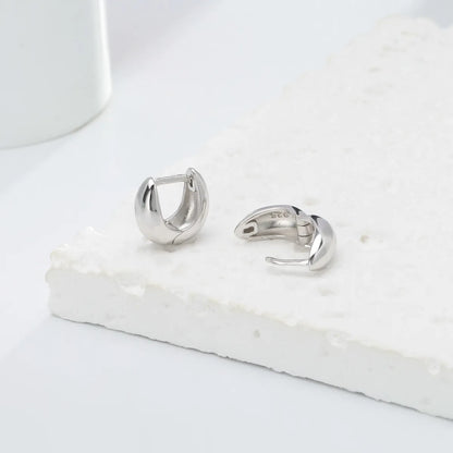 1 Pair Simple Style Commute U Shape Plating Sterling Silver White Gold Plated Gold Plated Earrings