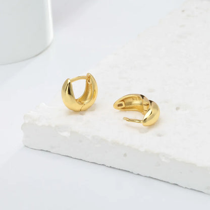 1 Pair Simple Style Commute U Shape Plating Sterling Silver White Gold Plated Gold Plated Earrings