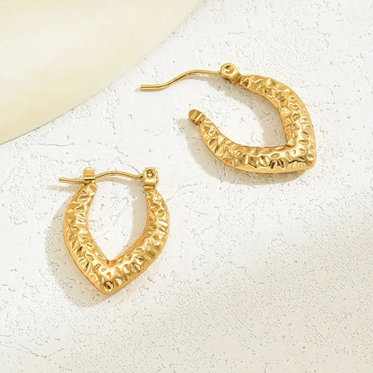 1 Pair Simple Style Commute V Shape Irregular Plating Stainless Steel 18k Gold Plated Earrings