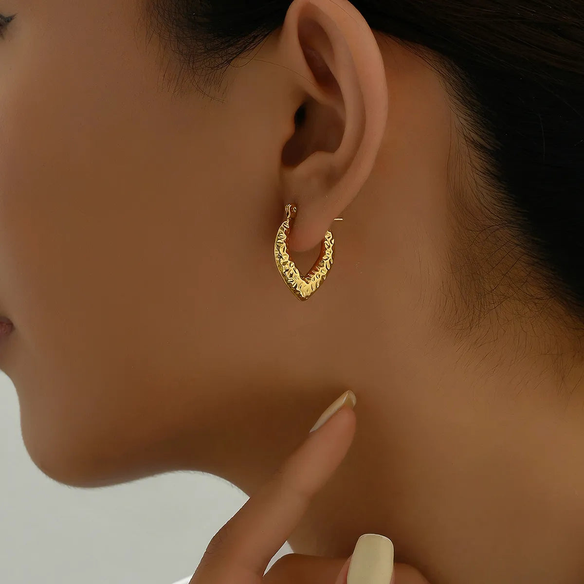 1 Pair Simple Style Commute V Shape Irregular Plating Stainless Steel 18k Gold Plated Earrings