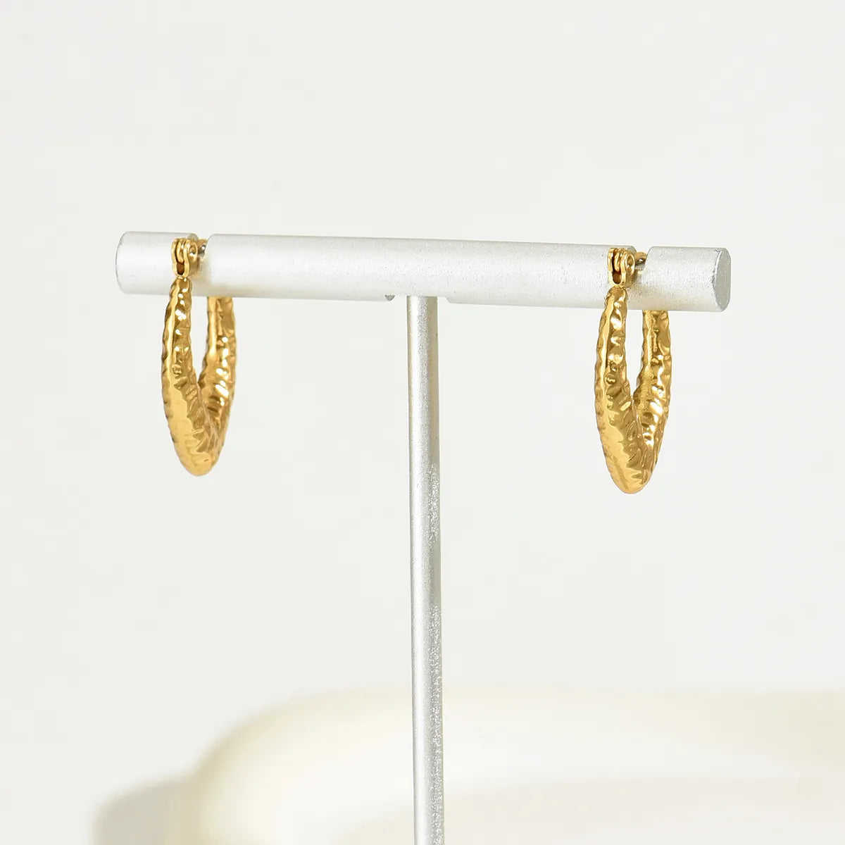 1 Pair Simple Style Commute V Shape Irregular Plating Stainless Steel 18k Gold Plated Earrings