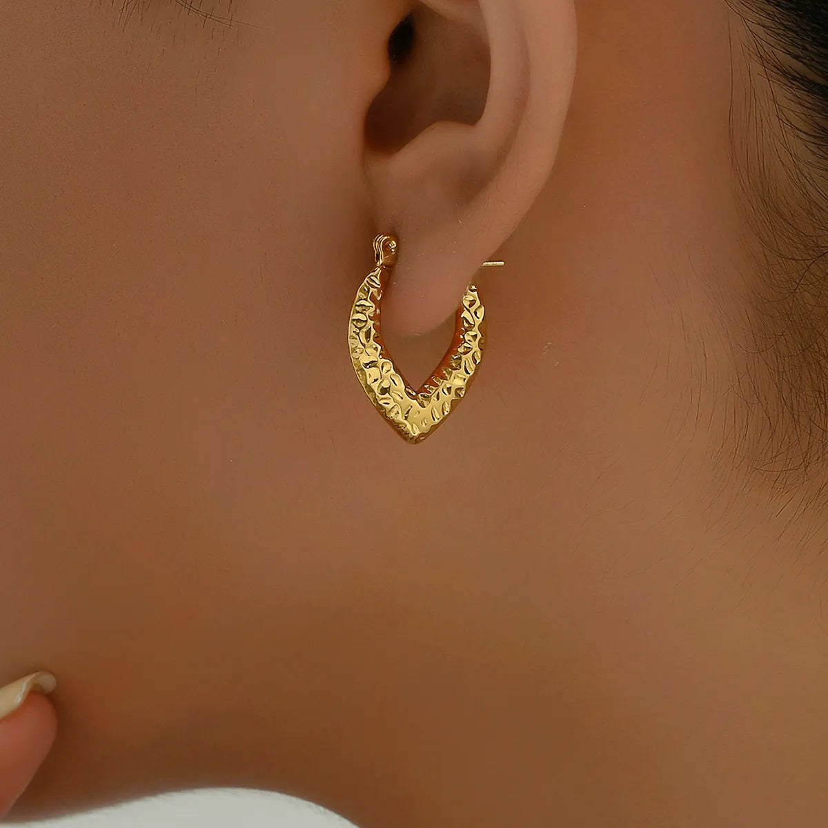 1 Pair Simple Style Commute V Shape Irregular Plating Stainless Steel 18k Gold Plated Earrings