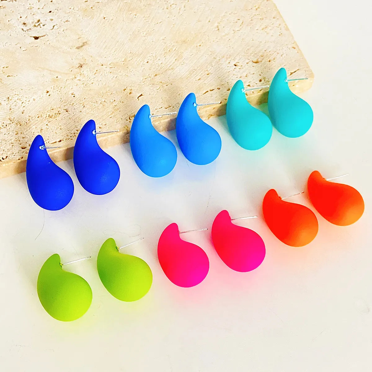 1 Pair Simple Style Commute Water Droplets Plating Alloy Ear Studs