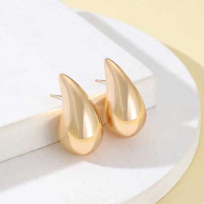 1 Pair Simple Style Commute Water Droplets Plating Alloy Ear Studs