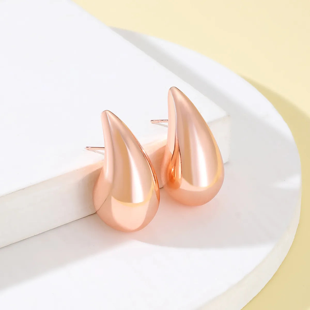 1 Pair Simple Style Commute Water Droplets Plating Alloy Ear Studs