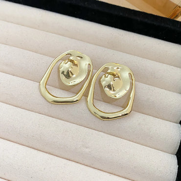 1 Pair Simple Style Commute Water Droplets Plating Alloy Gold Plated Ear Studs