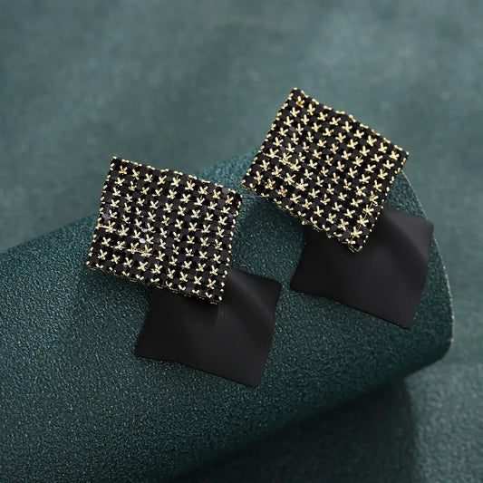 1 Pair Simple Style Cool Style Geometric Inlay Copper Zircon Ear Studs