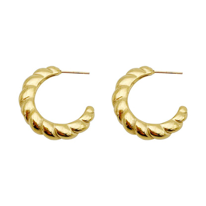 1 Pair Simple Style Croissant Ea56280l Plating Stainless Steel Gold Plated Ear Studs