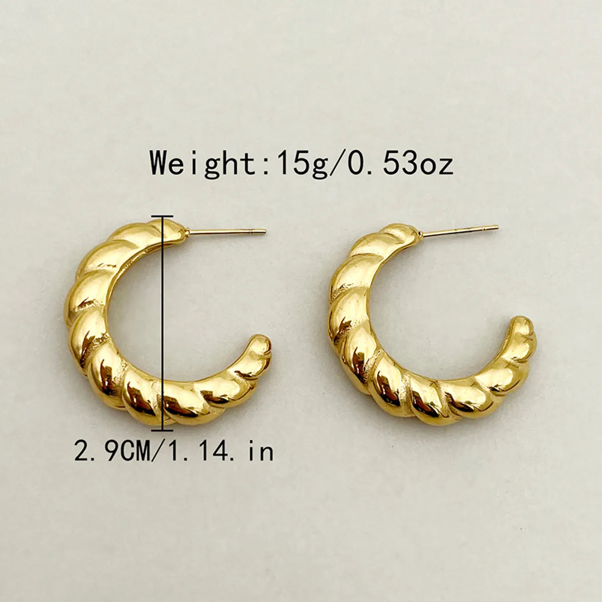 1 Pair Simple Style Croissant Ea56280l Plating Stainless Steel Gold Plated Ear Studs